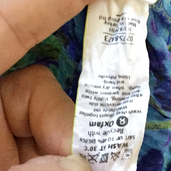 PER UNA Tank Blouse w/buttons “Peacock” Blue - Picture 5 of 7